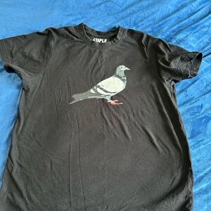 Staple Charcoal Tee with Pigeon Design